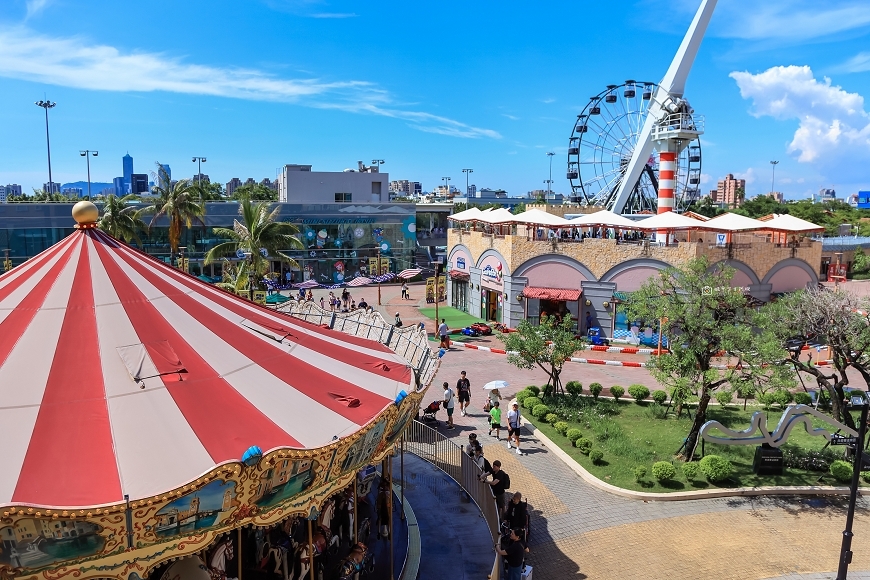 [高雄住宿]激推小孩放電行程！下樓就到SKM Park Outlet、鈴鹿賽道樂園，高雄親子飯店推薦｜高雄華園大飯店草衙館 @城市少女阿璇