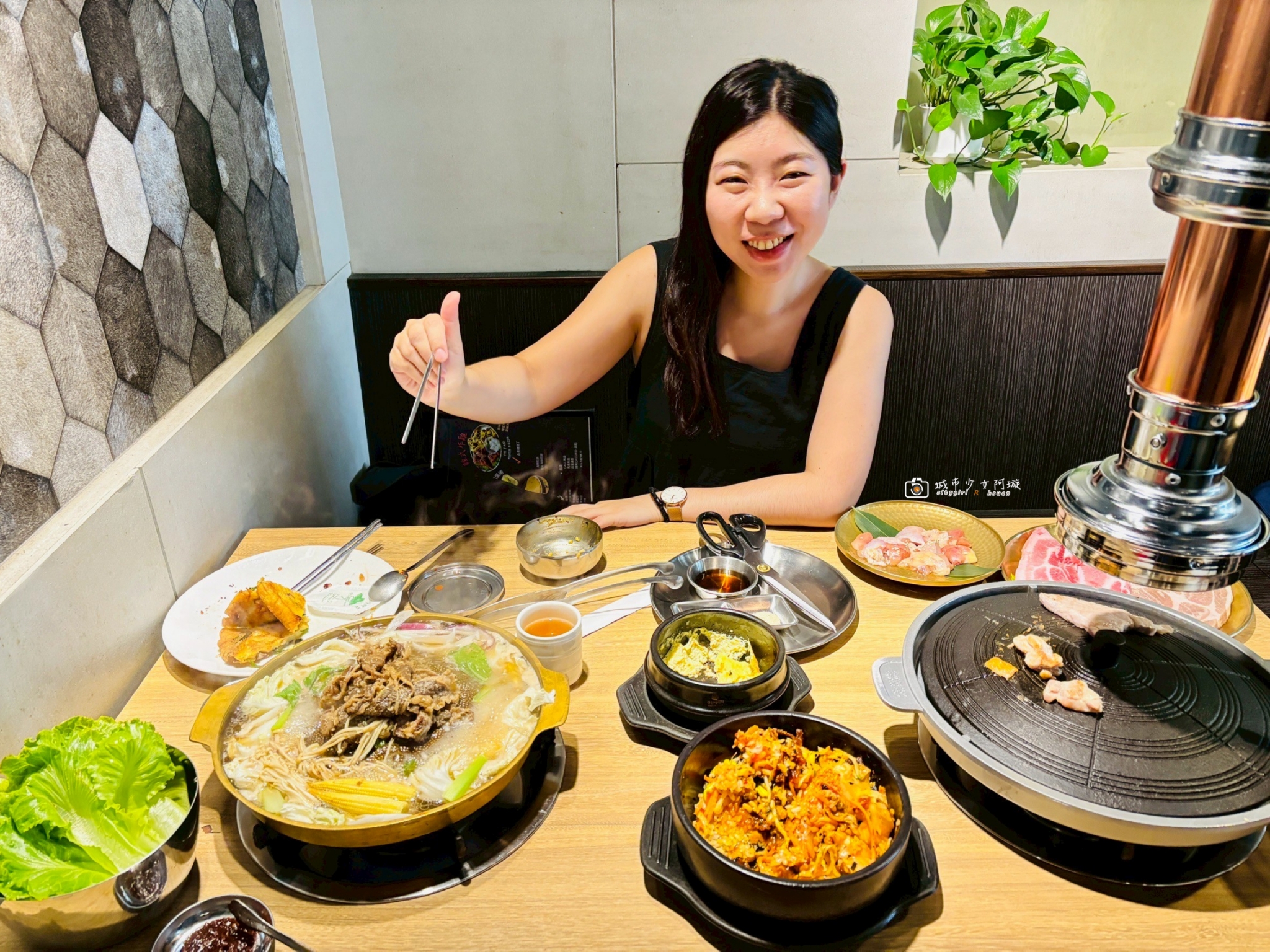 [台南美食]回訪再回訪！在地人氣美食，新營必吃韓式料理，激推鍋蓋烤肉、銅盤烤肉、海鮮煎餅！新營午餐晚餐推薦｜譚歐巴韓風美食 @城市少女阿璇